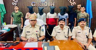गिरिडीह के खंडोली से अपहृत तसलीम अंसारी को पुलिस ने कराया मुक्त, अपहरण में शामिल पांच अपराधियों को पुलिस ने किया गिरफ्तार