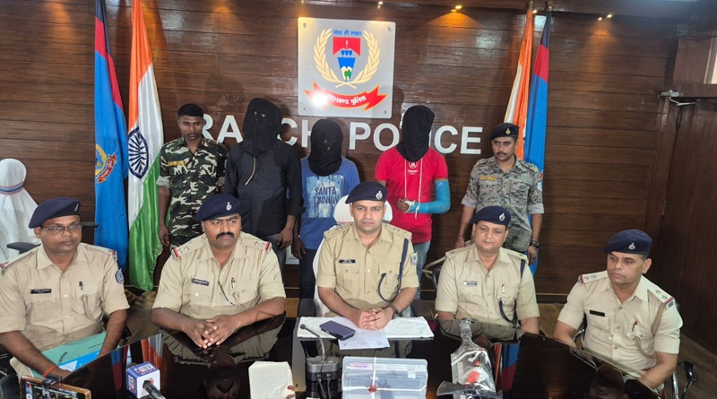 रांची में बड़ी आपराधिक घटना की साजिश नाकाम, हथियार के साथ तीन अपराधी गिरफ्तार