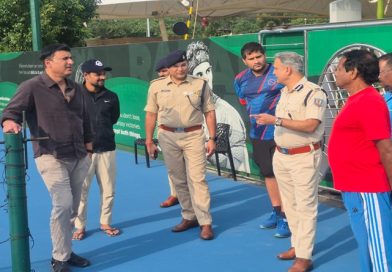 नौ अक्तूबर को रांची के जेएससीए स्टेडियम में भारत और वेस्ट इंडीज के बीच हो रहे टी20 क्रिकेट मैच को लेकर सुरक्षा व्यवस्था का किया गया निरीक्षण