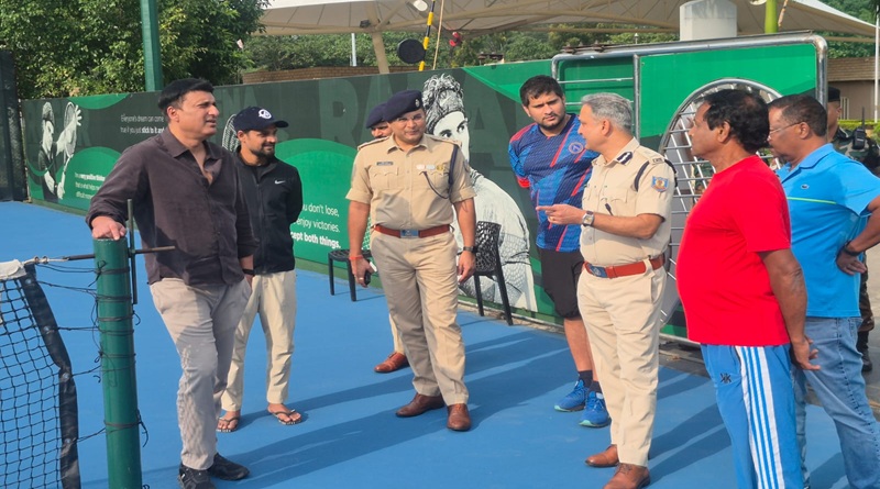नौ अक्तूबर को रांची के जेएससीए स्टेडियम में भारत और वेस्ट इंडीज के बीच हो रहे टी20 क्रिकेट मैच को लेकर सुरक्षा व्यवस्था का किया गया निरीक्षण