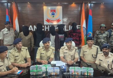 राहुल दुबे गैंग पर रांची पुलिस का कड़ा प्रहार, छह अपराधी गिरफ्तार, कांके, हजारीबाग, उरीमारी और टंडवा में फायरिंग की घटनाओं में शामिल होने का आरोप, चार पिस्टल, आठ गोलियां व कार बरामद