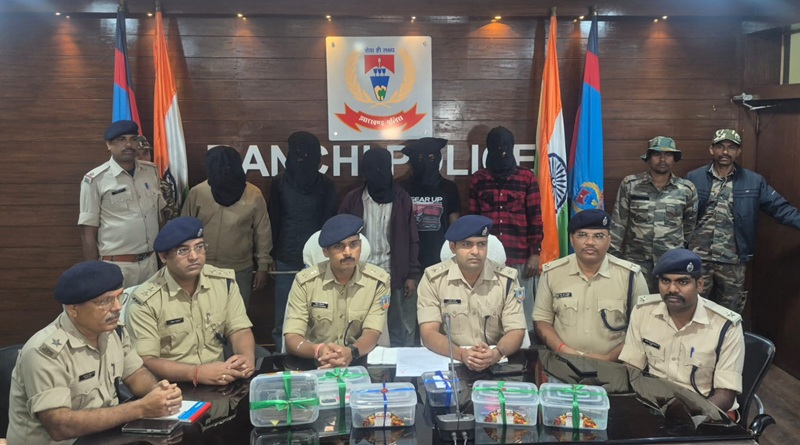 राहुल दुबे गैंग पर रांची पुलिस का कड़ा प्रहार, छह अपराधी गिरफ्तार, कांके, हजारीबाग, उरीमारी और टंडवा में फायरिंग की घटनाओं में शामिल होने का आरोप, चार पिस्टल, आठ गोलियां व कार बरामद